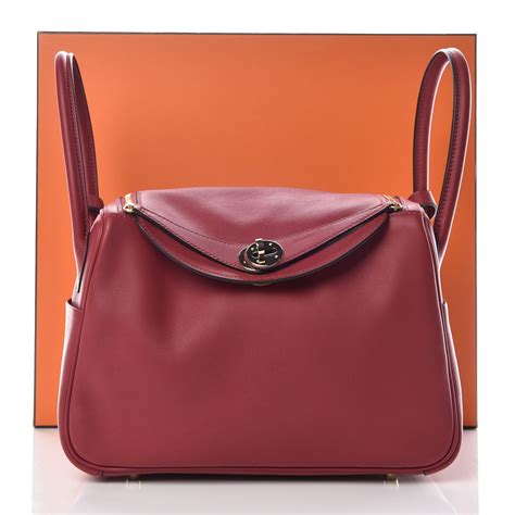 hermes rouge grenat lindy|HERMES Swift Verso Lindy 26 Rouge Grenat Orange.